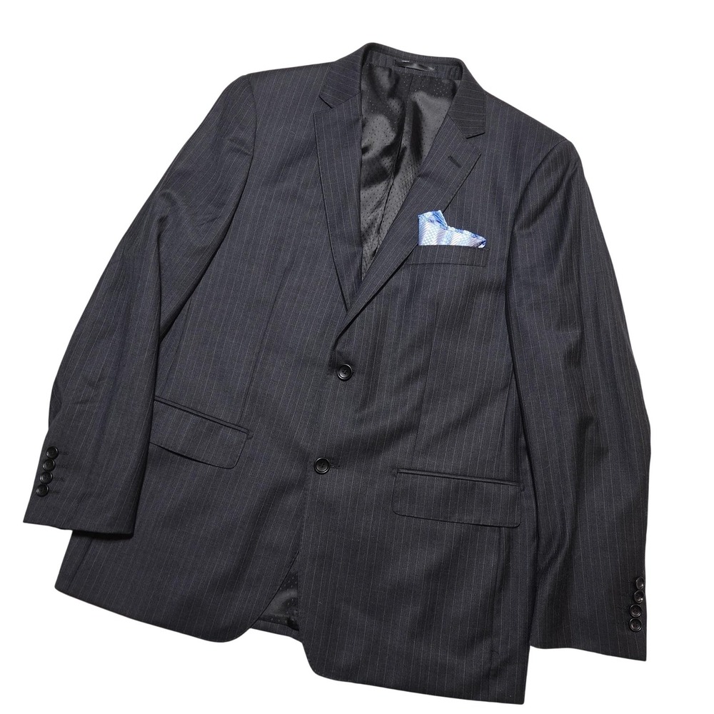 Mantoni Suit Jacket Mens 40R Gray Pinstripe Super 140s Wool 2 Button China